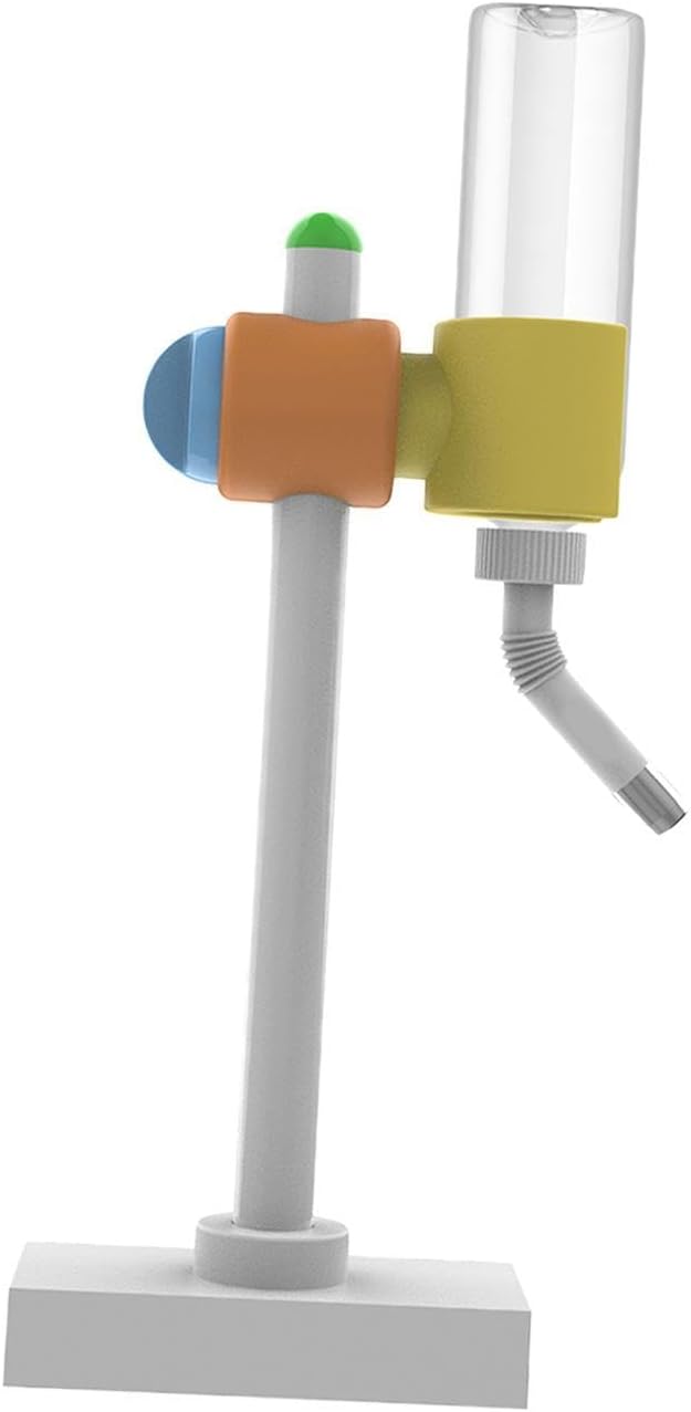 Pet Water Bottle Dispenser Automatic Water Drinker Adjustable Height Pet Feeder Drinking Fountain for Go Out Dog Household, Whie