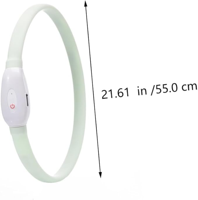 POPETPOP USB Charging LED Glowing Pet Collar Dog Neck Strap Lightweight Wear Resistant Safety Light Up Collar for