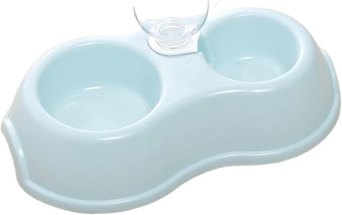 Automatic Dog Cat Feeder Bowl with Water Dispenser, Gravity Stainless Steel Food Bowl, Pet Drinking and Feeding Set(Blue)