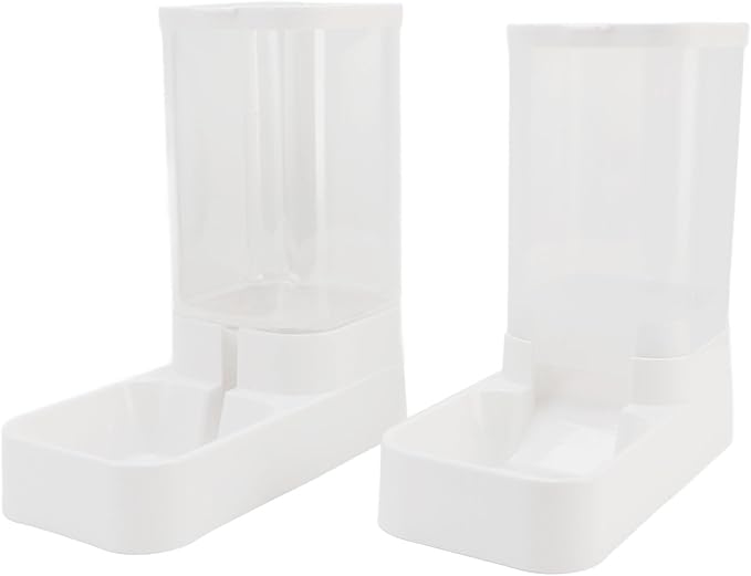 Automatic Pet Feeder and Water Dispenser, Gravity Food and Water Bowl Set with Non Slip Base for Small Medium Large Dogs Cats, 1 Gallon Capacity
