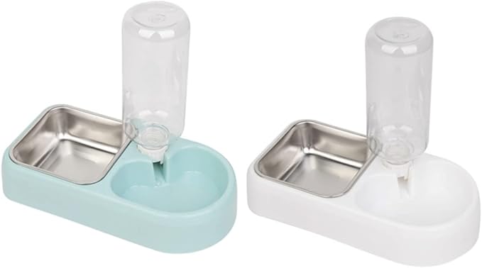 SUPVOX Double Pet Water Feeder Automatic Drinking Tool for Dogs and Cats Blue Unique Design Smooth Surface Safe and Eco-Friendly Pet Supplies