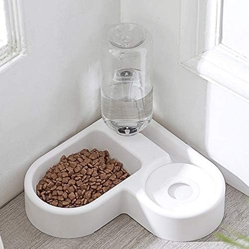 Feeder Bowl Dog Automatic Water Double Bowls Food Wall Corner Space Bottle Drinking