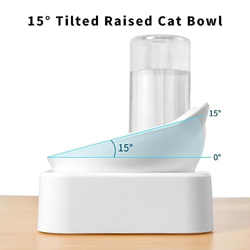 2-in-1 Automatic Pet Water Bottle & Food Bowl for Small/Medium Dogs, Cats & Rabbits - Portable White Pet Hydration & Feeding Solution