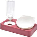 Dog Bowls Cat Bowls Cats and Dogs Automatic Drinking Water and Feeding Both Wrists Drinking Water Without Wet Mouth Pet Food Bowl Red