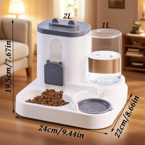 Automatic Pet Feeder & Water Dispenser Set for Dogs & Cats - Large Capacity Feeding & Hydration Station, Ideal for Dogs, Cats & Pets (Black)
