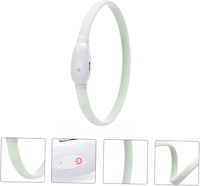BESPORTBLE USB Rechargeable LED Pet Collar Night Glowing Luminous Dog Collar Soft Comfortable Material Safe Bright Flashing Light for Nighttime Walking