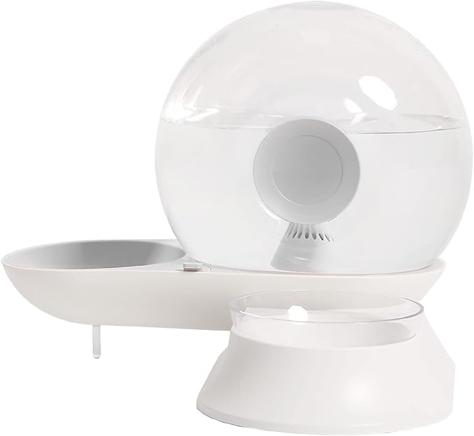212 Main Auto-Myst Snail Shaped 2-in-1 Automated Gravity Pet Filtered Water Dispenser & Food Bowl Grey - One Size