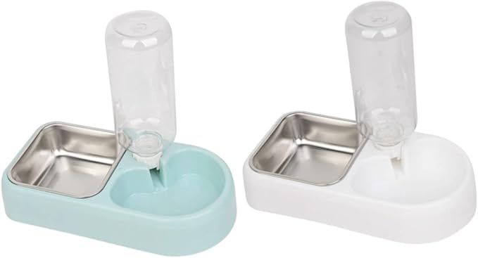 HANABASS Double Pet Water Feeding Bowl Creative Water Feeder for Dogs and Cats Automatic Drinking Tool Smooth Design for Home and Pet Shops White