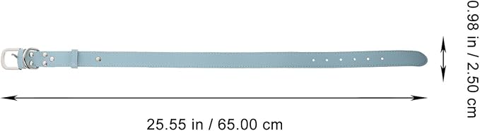 VALICLUD Adjustable Puppy Collar Pu Pet Neck Ring with Safety Buckle, Light Blue XL Dog Collar for Outdoor Use, Sturdy Pet Accessory for Puppies