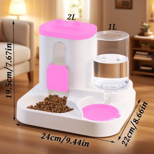 Automatic Pet Feeder & Water Dispenser Set for Dogs & Cats - Large Capacity, Black - Ideal for Pet Owners, Easy to Use, Keeps Food & Water Fresh