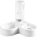Cat Dog Bowl 2-in-1 Pet Feeder Water Dispenser Heart Shape Non-Slip Ideal for Cats Dogs