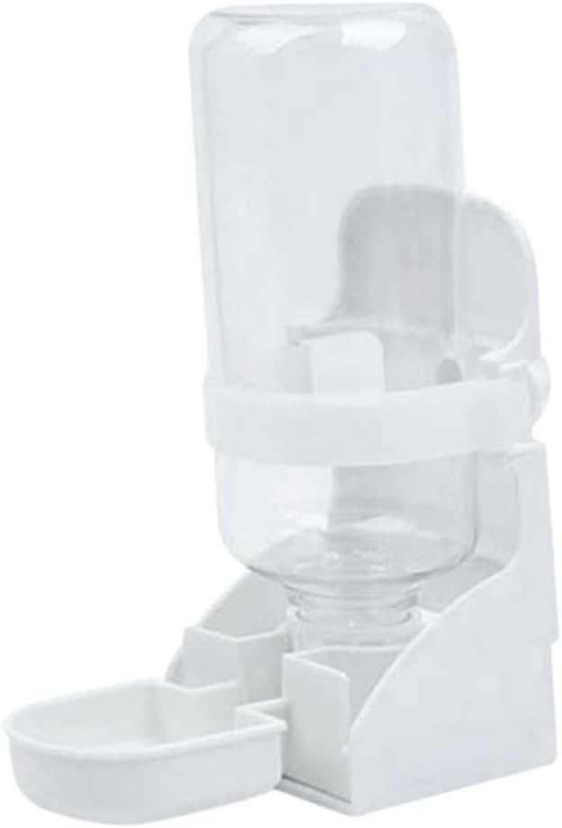 Kisangel Cat Dog Automatic Water Feeder Sturdy Hanging Cage Pet Drinking Tool Non-Slip Easy to White