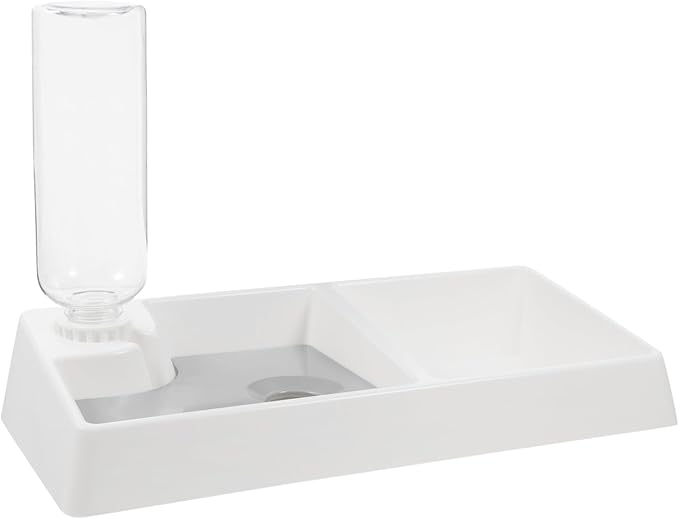 Cat and Dog Bowl Automatic Water Feeder No-Spill Design Dual Pet Feeding and Drinking Dispenser