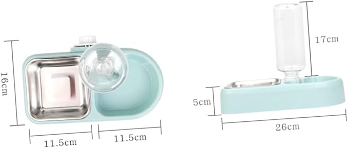 SUPVOX Double Pet Water Feeder Automatic Drinking Tool for Dogs and Cats Blue Unique Design Smooth Surface Safe and Eco-Friendly Pet Supplies