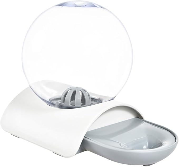 1pc Large Capacity Automatic Water Dispenser for Dogs and Cats Transparent Bubble Design Easy to Pet Water Bowl Material for Home and Outdoor Use Grey