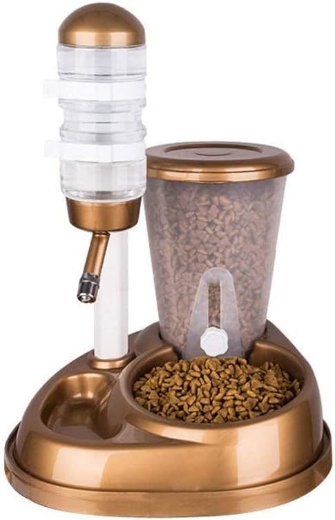 Dual-use Pet Cats Dog Automatic Feeder with Water Fountain Large Capacity Food Bowls and Water Bottle Dispenser for Dog Cats