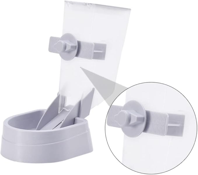 Mikikit 1pc Hanging Pet Feeder Automatic Dog Cat Food Container Tipping-Resistant Design Capacity of Food for Dogs and Cats Gray