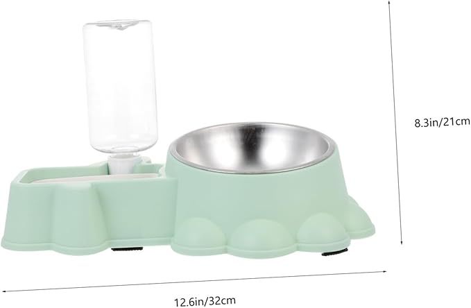DOITOOL Automatic Stainless Steel Dog Food Feeder and Water Dispenser Bowl Pet Feeding Station with Smooth Surface Safe for Puppies and Dogs Practical Dual Function for Home and Pet Stores