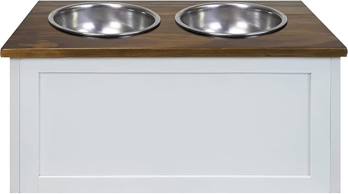 Wooden Capacity Stand pet Feeder pet Feeder Station Wooden pet Feeder with Metal Frame Wooden pet Feeder with Metal 2 Bowls