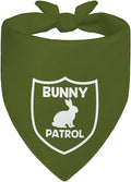 Bunny Patrol Green Dog Bandana, Funny Easter Pet Scarf Accessory Photo Prop for Outdoor Adventure Hiking Camping Mountain, Gifts for Ranger, Christmas Birthday Gifts for Puppy Lover Dad Mom