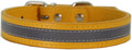 Anti lost Leather Luminous Collar Pet Collar Reflective Belt Pet Accessories 2pcs gold S 1.5cm*37cm Neck 26cm 34cm