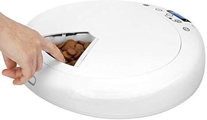 feeders Intelligent Automatic pet Feeder Timing quantitative 6 Meal cat and Dog can Record Feeder Bowl Bowl Catering Machine Matching Feeding White