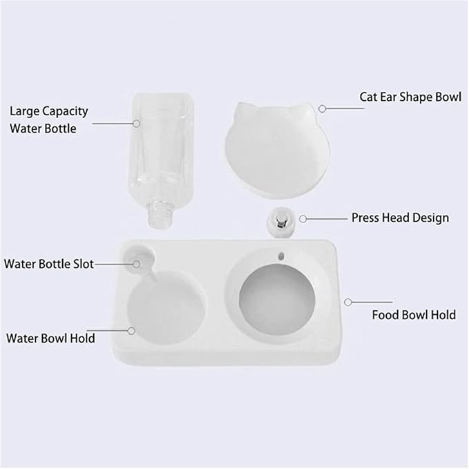 Pet Cats Bowl Automatic Feeder Dog Food Bowl Puppy Water Dispenser Double Dog Bowl Raised Stand Dish Bowls for Cats Dogs (Size : Large) (Small)