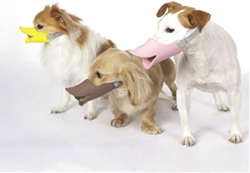 NACOCO Anti Bite Duck Mouth Shape Dog Mouth Covers Anti-Called Muzzle Masks Pet Mouth Set Bite-Proof Silicone Material (Yellow, S)