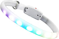 TOYANDONA LED Dog Collar USB Rechargeable Waterproof Pet Collar Glowing Safety Light for Night Walking