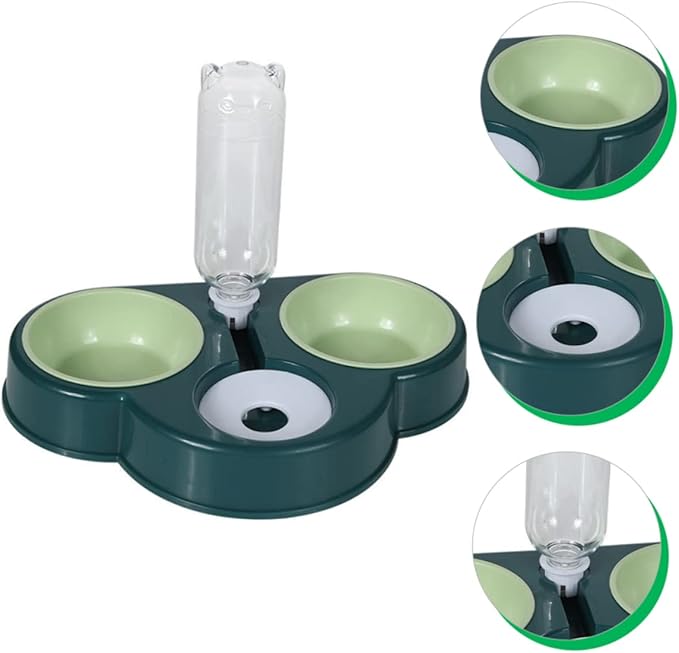 POPETPOP Pet Food Dispenser Detachable Water Bowl Automatic Feeder for Cats and Dogs Cloud-Shaped Design Convenient Dual Food and Water