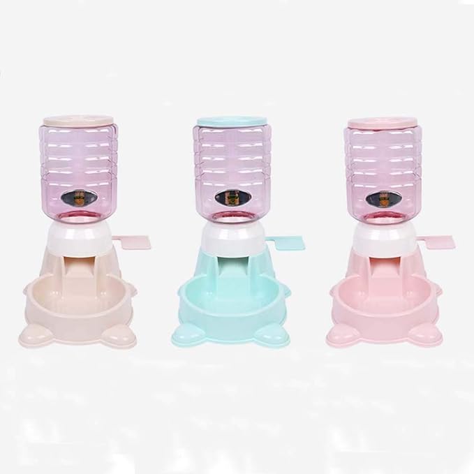 feeders Pet 1.8KG Automatic Feeder Cat and Dog Press Type Quantitative Intelligence Feeder Dog Food Bowl Utensils Pet Supplies (Color : Green) (Pink)