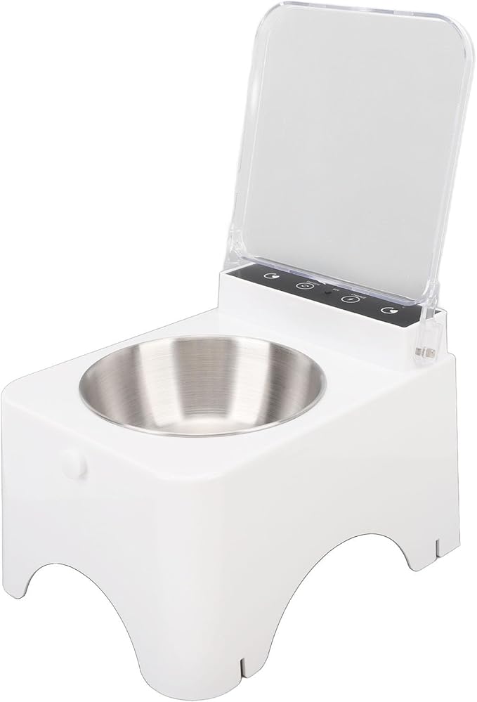 Automatic Cat Feeder, Smart Cat Food Dispenser with Induction Lid & Removable Pet Food Bowl, Rechargeable Automatic Pet Feeder, Pet Food Dispenser for Cats and Dogs, Small Pet