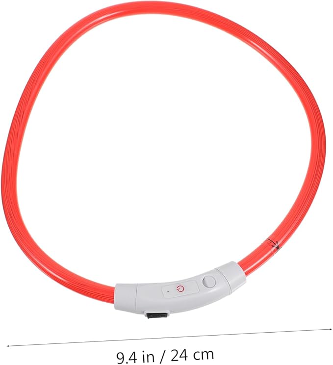 LED Rechargeable Light Up Dog Collar USB Charging Glowing Puppy Collar in Sturdy Plastic for Nighttime Safety and Visibility