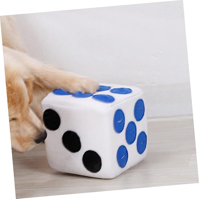 SUPVOX Dog Plush Training Toy Sniffing Dice for Dogs Interactive Plush Enrichment Toy for Pets White