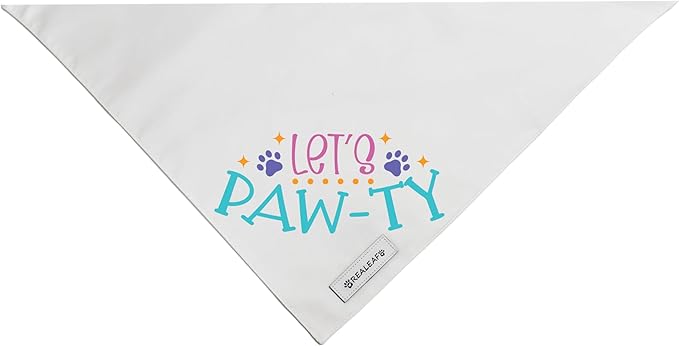 Realeaf Birthday Dog Bandanas 2 Pack (White, Large)