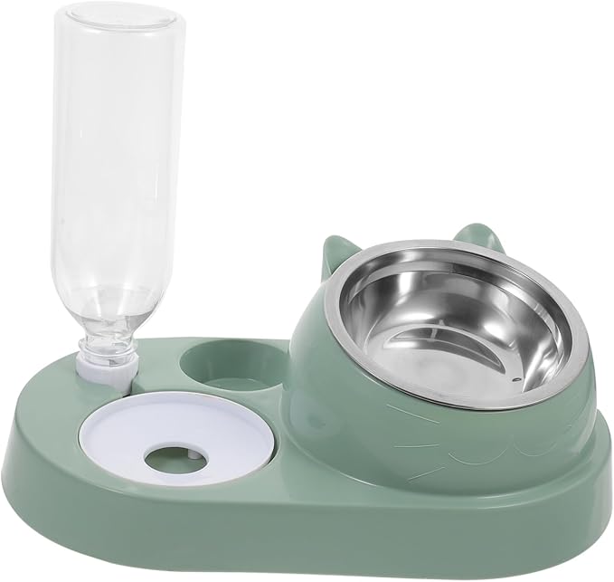 Automatic PET Feeder with Water Dispenser Non-Skid Dog and Cat Bowl Set Detachable Food and Water Station for Small Dogs and Cats Easy to Clean