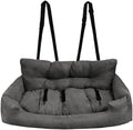 Dog Car Seat, Safe Cozy Travel Bed Carrier with Clip-On Leash, Storage Pockets, Water-Resistant & Machine Washable for Puppies(Dark Grey 3 Seat)