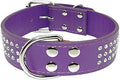 Dog Collar Leather Large Dog Collars Sparkly Crystal Diamonds Studded Pet Collar for Medium Large Dogs Red Pink Black Purple L