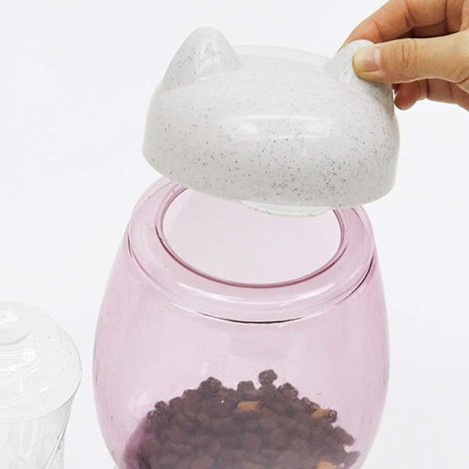 Pet Feeder, Automatic Water Dispenser Pet Waterer, NonWet Mouth and Antioverturning Pet Bowl