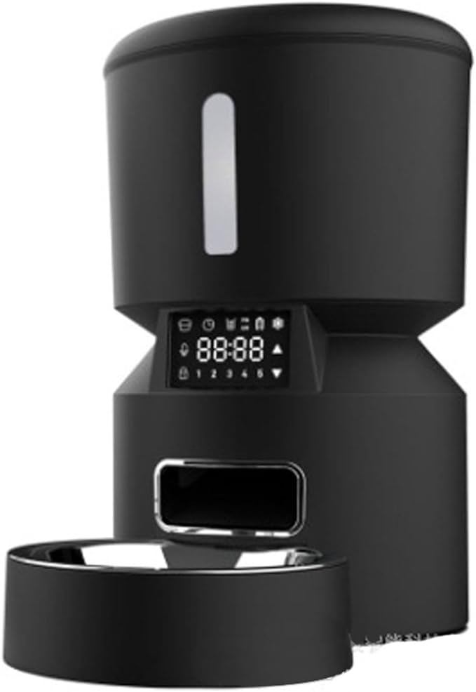Pet Feeder Smart Automatic Feeder Timed Quantitative Feeding Pet Feeding Machine 4L Pet Food Storage Bucket Suitable Compatible with Cats and Dogs Pets Supplies(Black,Dual Camera)