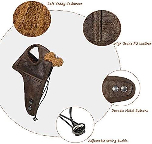 Leconpet Dog Aviator Hat, Dog Winter Pilot Hat with Ear Flaps for Cold Weather (XL, Brown)