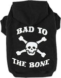 EXPAWLORER Dog Hoodie Sweater - Bad to The Bone Dog Sweatshirt Skeleton Costume, Warm Fleece Lined Pet Clothes with Leash Hole, Fall Winter Cozy Soft Pet Outfit Coat for Large Dogs, L