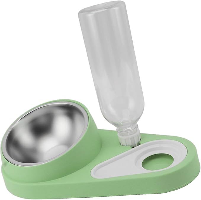 Automatic Spill Proof Cat Dog Water Bowl Food Dispenser, Non Slip Stainless Steel, Wet Dry Food Separation, Multiple Pet Feeding, Easy to Clean and Maintain, Pet Food Water Bowl