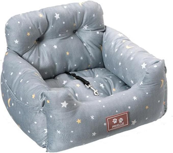 Dog Car Seat for Small Dogs,Soft Pet Car Travel Bedwith Safety Belt and Straps,Waterproof Dog Booster Seat with Storage Pockets,Small Dog Owner Gift,B