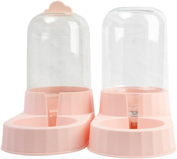 Automatic Pet Feeder Dog Bowl Feeder Travel Supply Detachable Food Dispenser Pet Bowl for Kitty Kitten Puppy Small Dogs, Pink