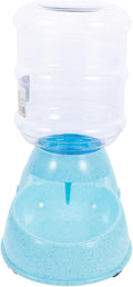 Automatic Pet Feeder Large Capacity 3.8l Dog Cat Water Bowl Dispenser -Slip Base Easy to Assemble Blue