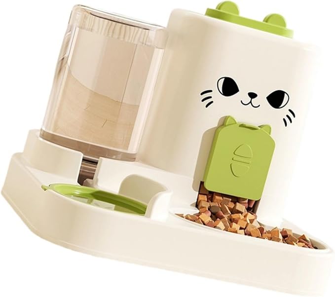 Automatic Refilling Pet Water Bowl and Food Dish Set with Stainless Steel Removable Tray Anti Tip Base for Small Animals Pet Food and Water Dispenser