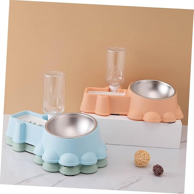 1set Adorable Pet Feeder Automatic Water and Food Bowl for Cats and Dogs Convenient Non- Design Stylish Basin for Home Use