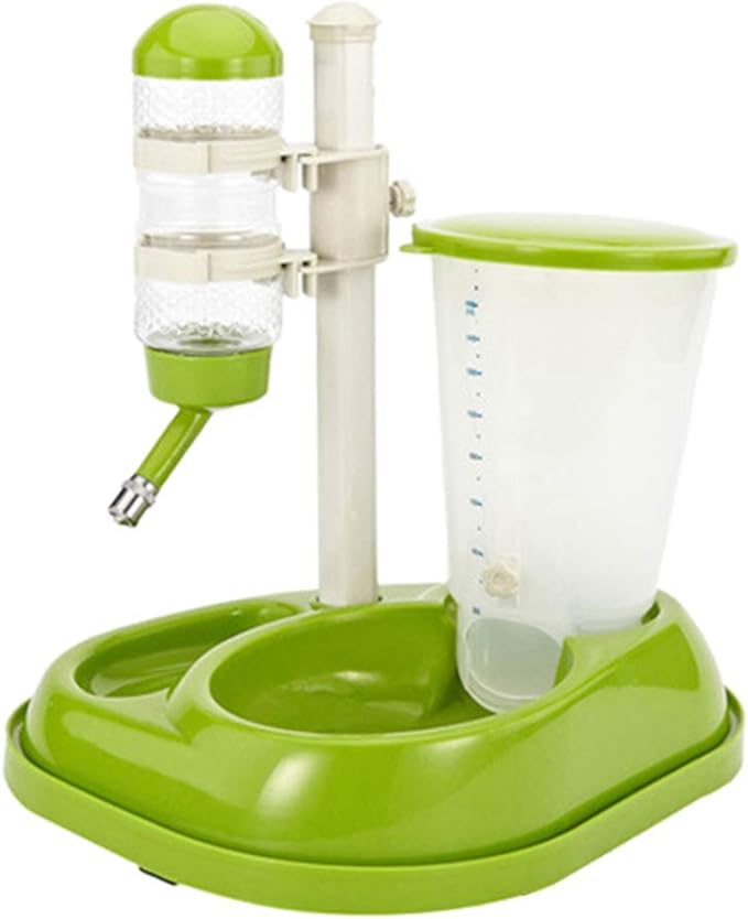 Pet Water Bottle Feeding Bowl Dog Automatic Feeder Food Water Dispenser for Dogs and Cats (Green)