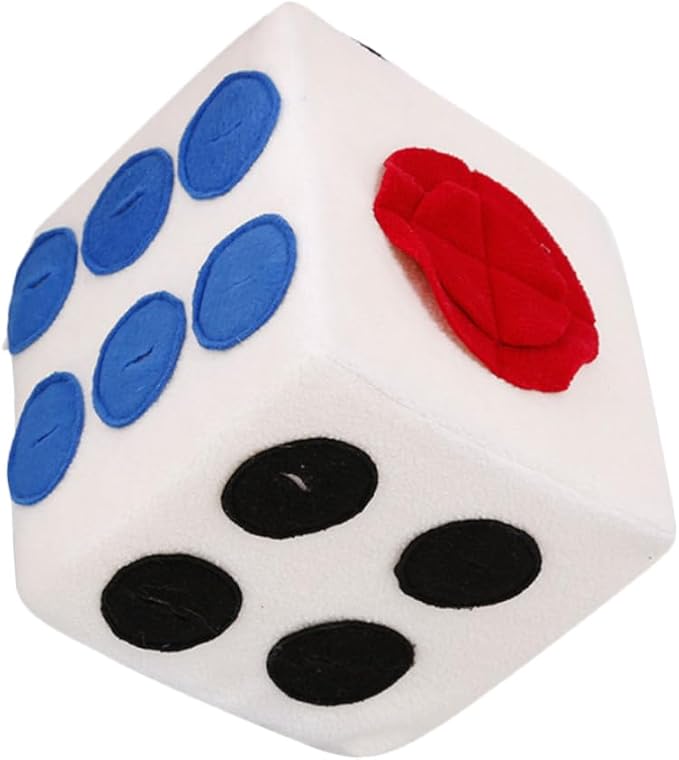 Mikikit Dog Plush Training Dice for Pets Sniffing Interactive Elastic Durable Material Easy to Clean for Puppy Play and Behavioral Training